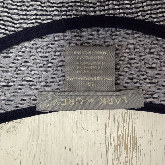 Lark & Grey Maxi Dress S Pullover Sleeveless Smocked Black Stripe Tank Stretchy - Picture 8 of 9